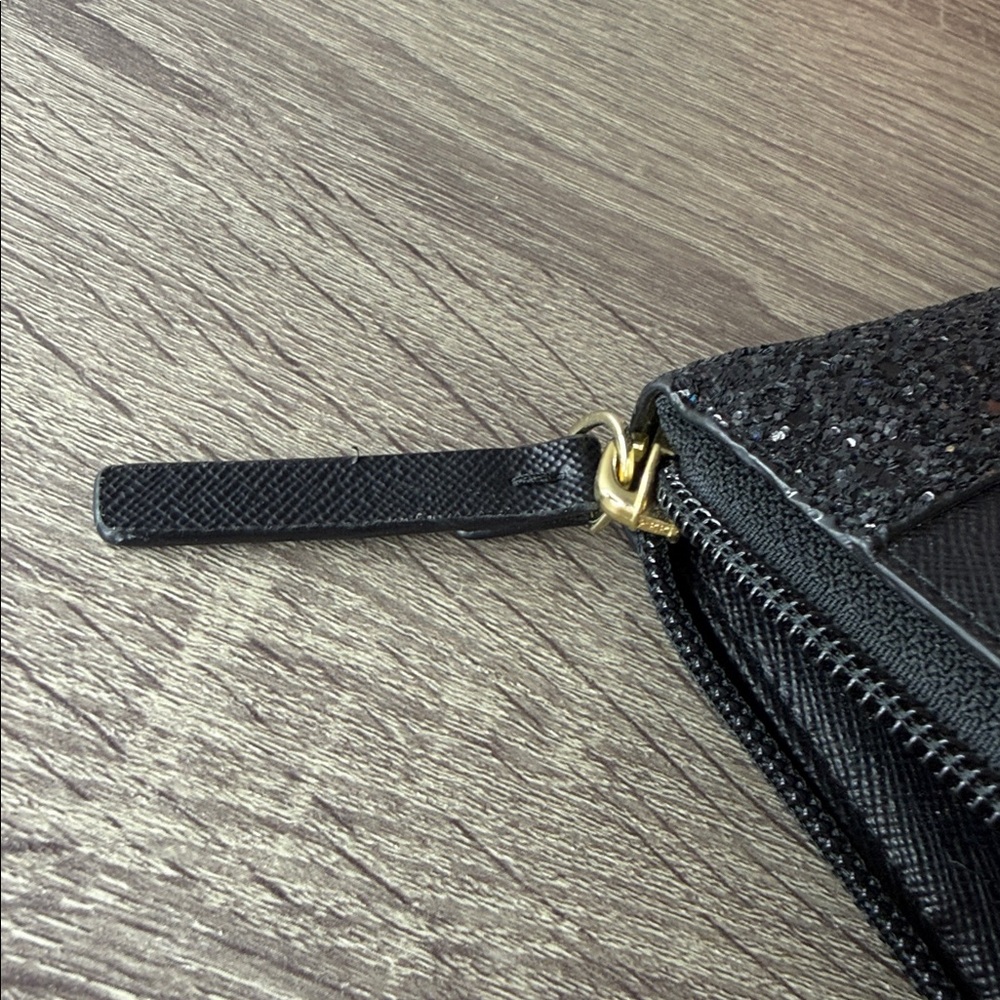 Kate Spade Black Glitter Zip Wallet - Picture 14 of 16
